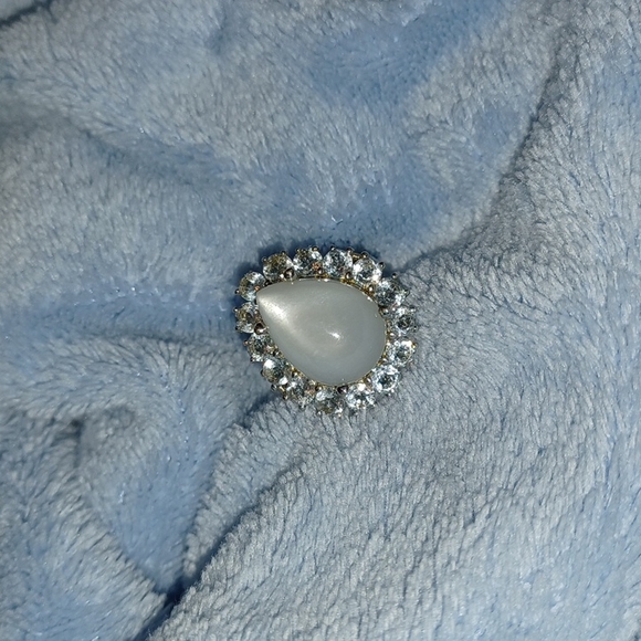 Aquamarine and Silver moonstone ring.